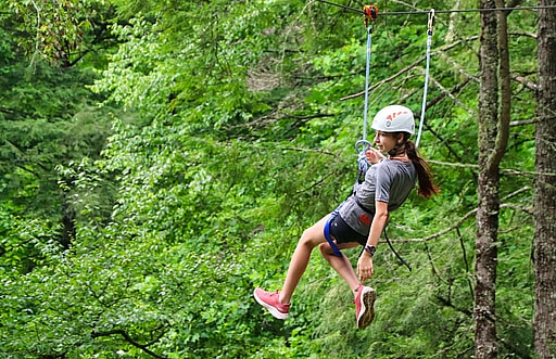 summer camp zipline girl