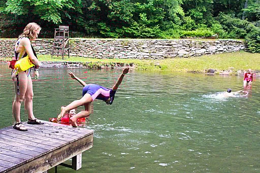 camp swim lake diving