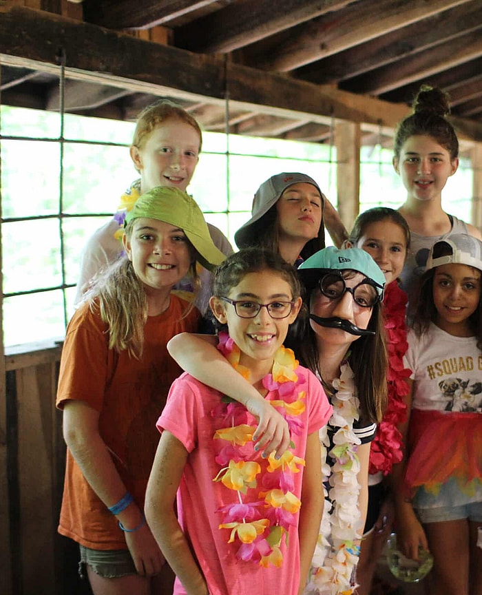 summer camp girls ready for a skit