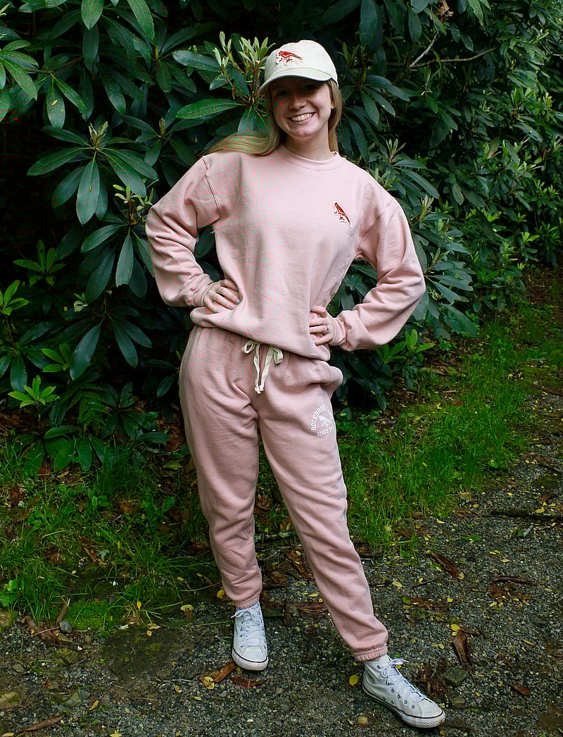 light pink sweatsuit