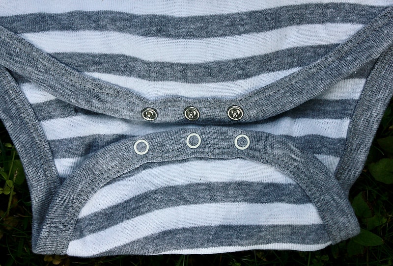 striped onesie snaps