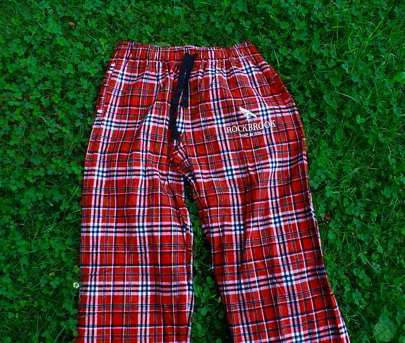 flannel pj pants on grass
