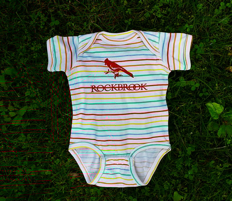 rainbow striped onesie