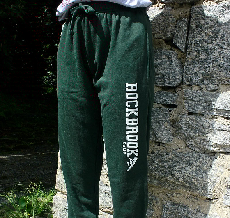 green sweats with rockbrook logo