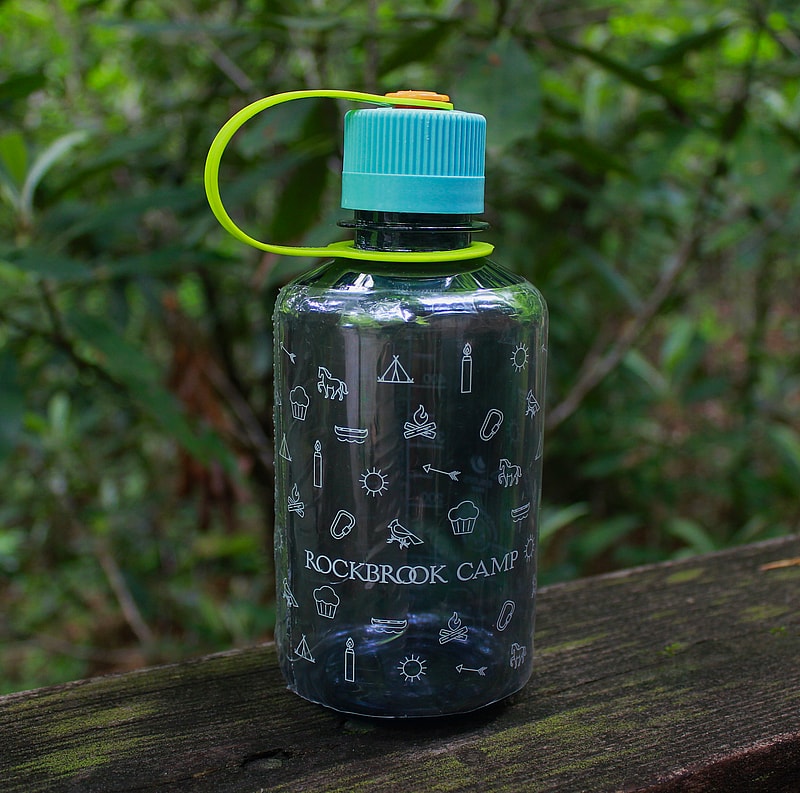small blue water bottle