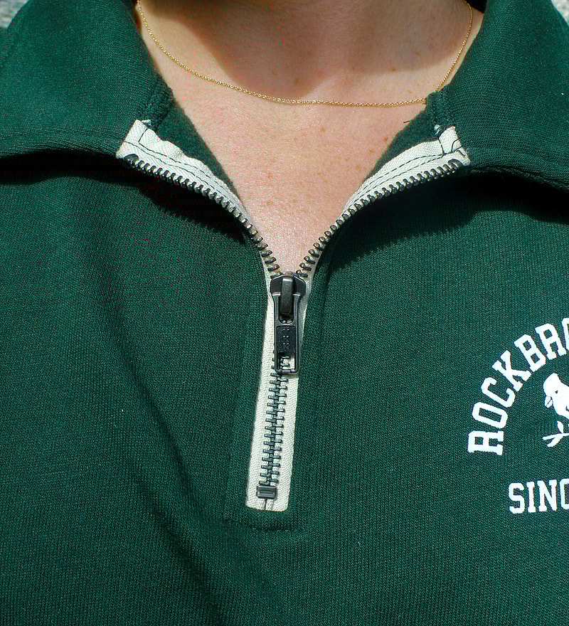 1/4 zip zipper detail