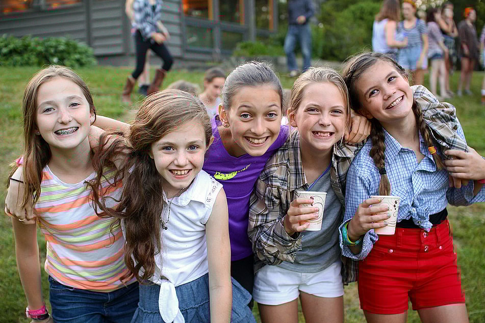 square dance kids hug