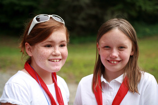 two camp girls in uniform
