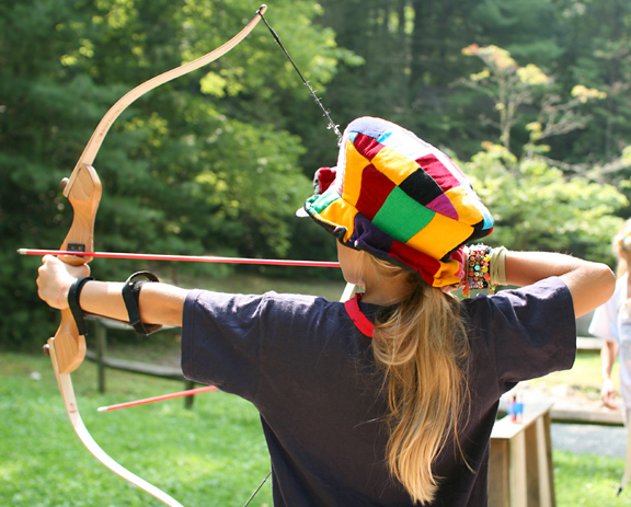 Shooting Archery at Camp