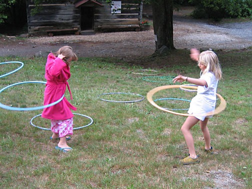 Hooping camp girls