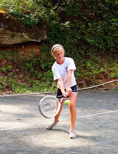 Tennis player at summer camp