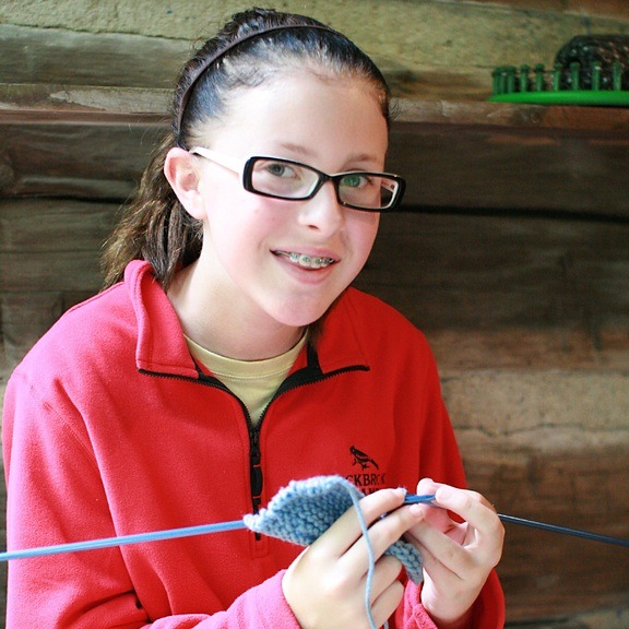 crafts with girls knitting