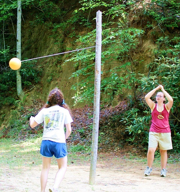 Outdoor Tetherball Games at Camp