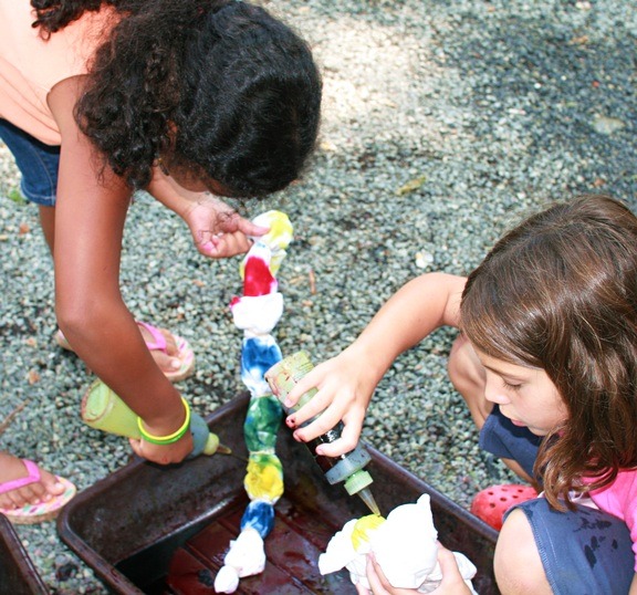 Tie Dyeing Shirt Camp Craft Activity