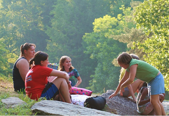 Camp Girl Friends sunset