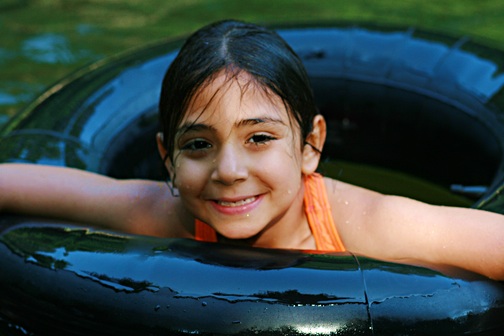 Happy Summer Kid Swimming