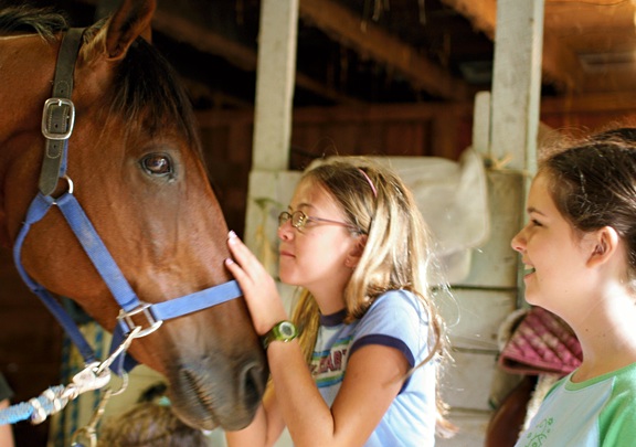 Horse summer camp two girls