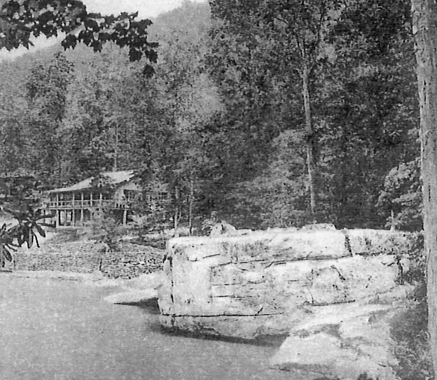 rock overlooking rockbrook camp's lake