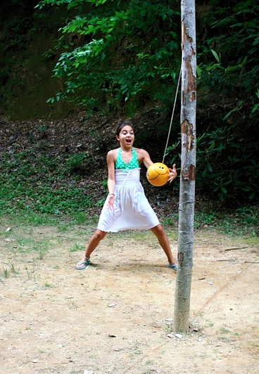 Girl Playing Tetherball