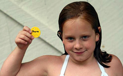 Swimming camp buddy tag girl