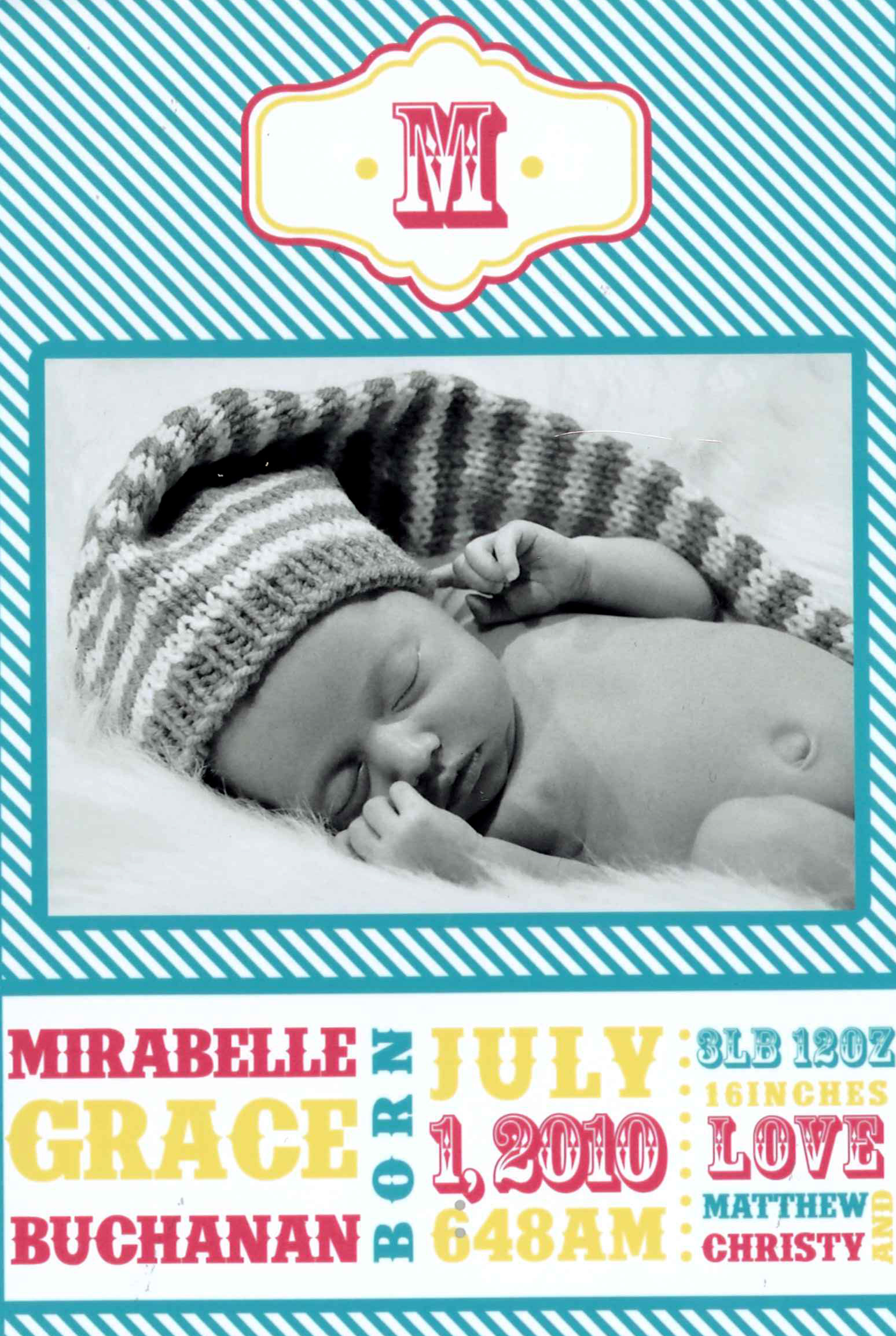 Mirabelle Buchanan Birth Announcement