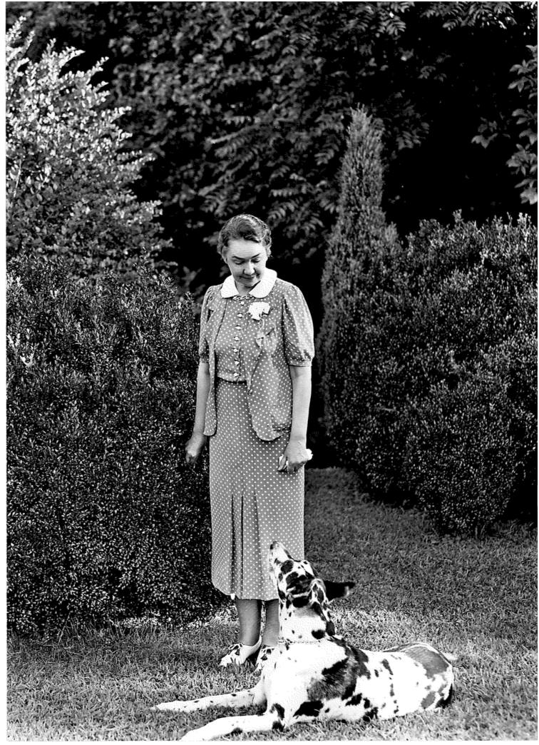 Rockbrooks Founder Nancy Carrier with her dog Peggy