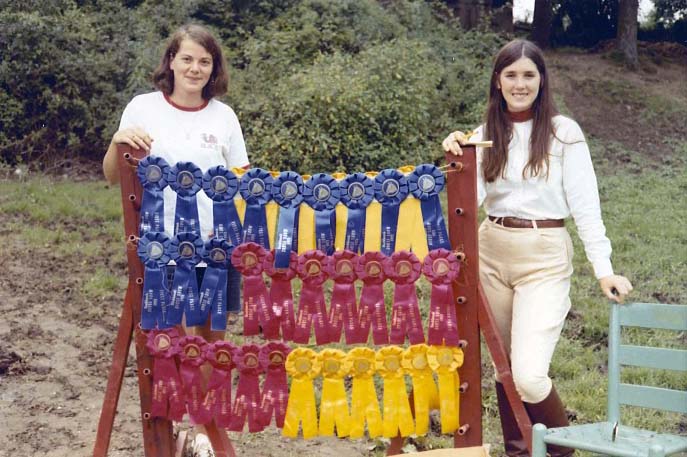 Campers each receive a ribbon during the Rockbrook horse show