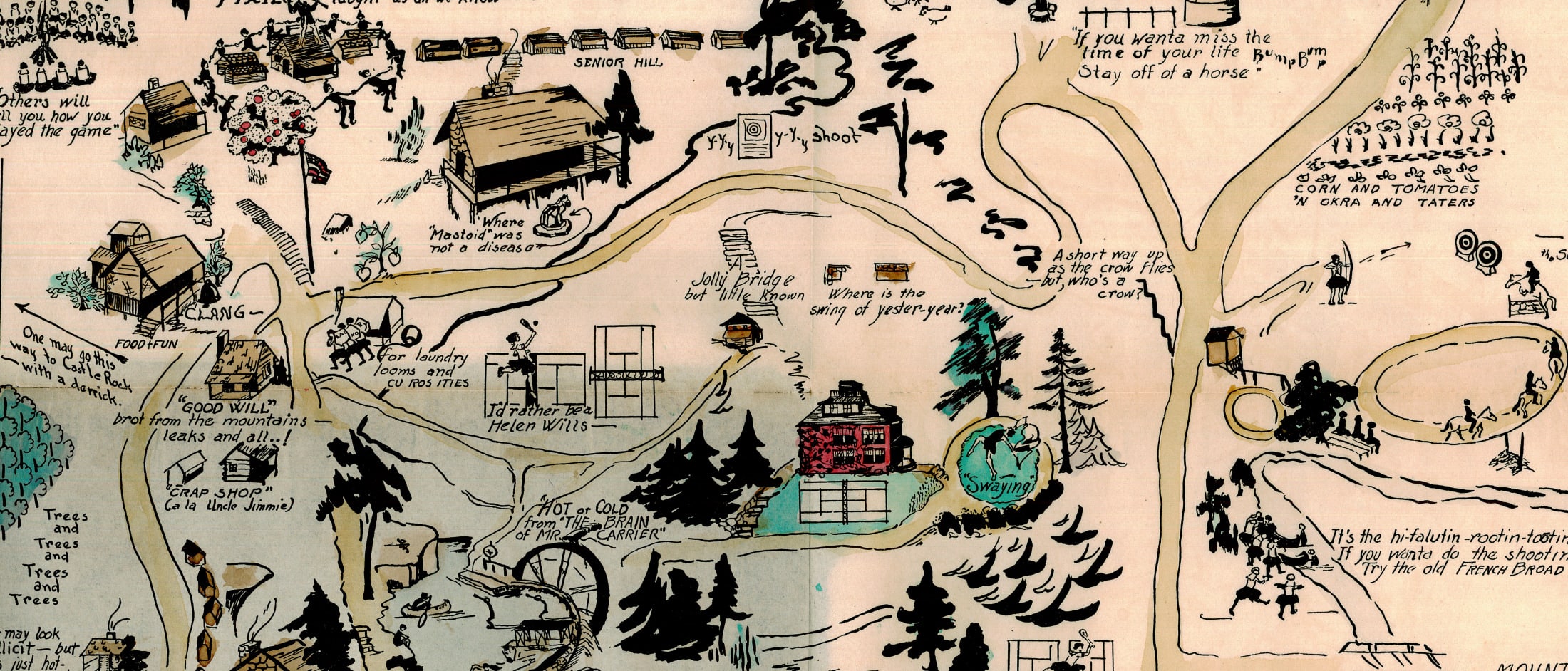 old camp map of rockbrook