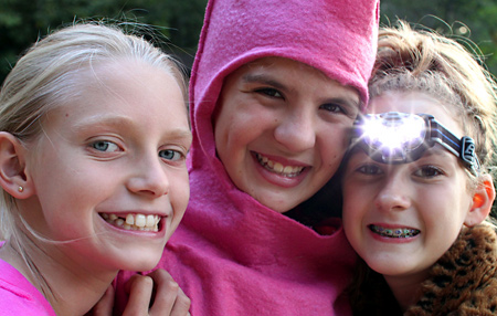 Girls dressed up for camp event