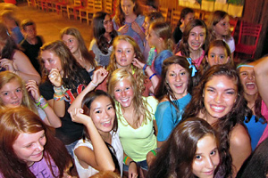 Senior campers enjoy camp dance