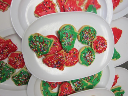 holiday red and green cookies