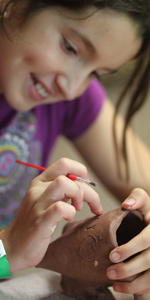 camp girl on pottery