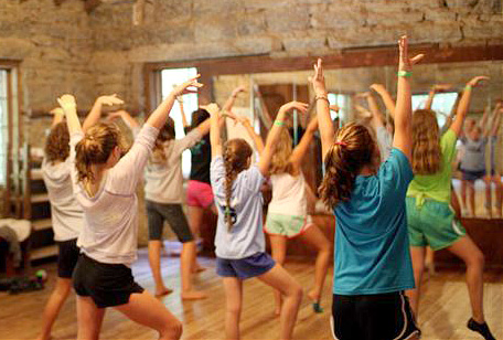 Girls dancing in camp dance studio