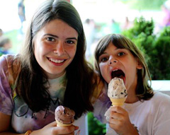 Summer Camp Counselor and Camper eating ice cream