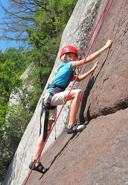 Summer Camp Girl Rock Climbing