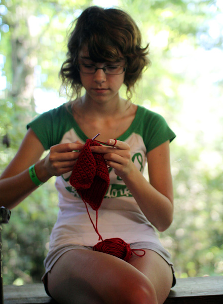 Knitting Camper girl