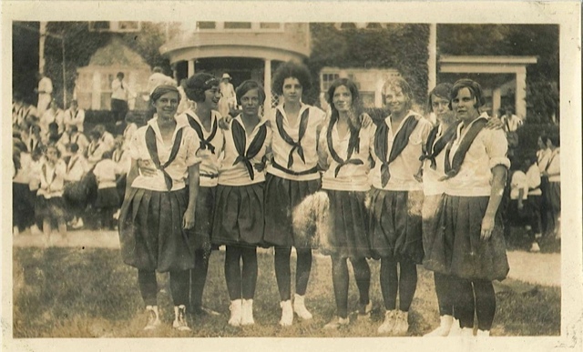 Vintage camp photos of women in ties