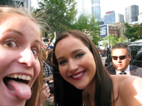 Martson and Jennifer Lawrence pow-wowing on the red carpet. 