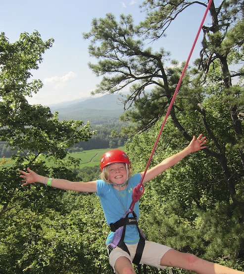 Rock climbing girl