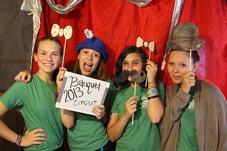 Camp circus girls posing