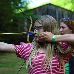 Girls Aims Archery bow and arrow