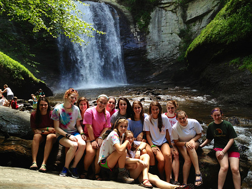 Hi-Up campers at Looking Glass Falls