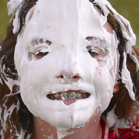 Girl Shaving Cream Face