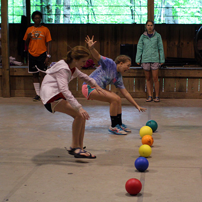 Kid playing dodgeball