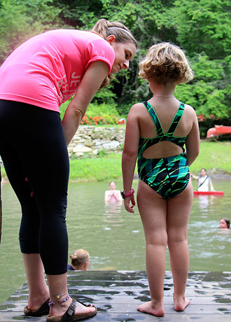 First time swimming test