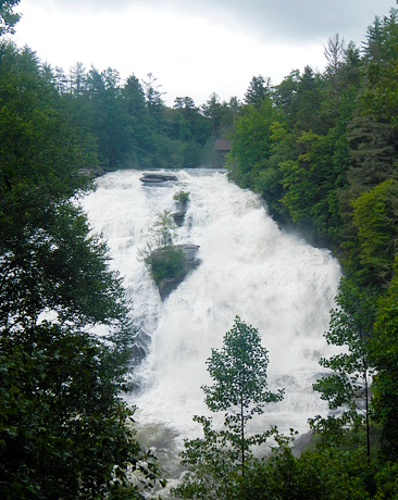 High water on High Falls in North Carolina