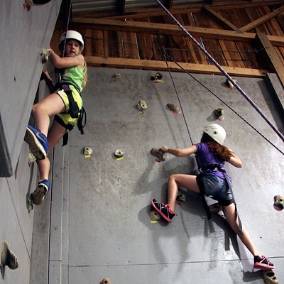 Girls Climbing Wall