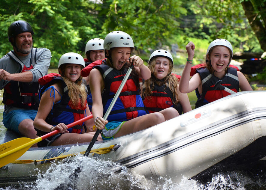 whitewater rafting action