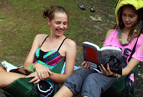 Free time for reading at summer camp