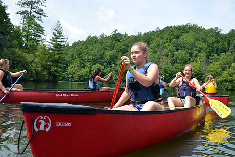 Lake canoe trip for girls